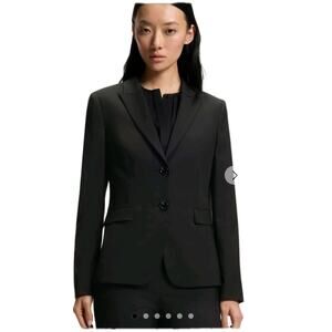 BOSS Hugo Boss Women's Black Notch Lapel Blazer Jacket Regular Fit Size 12